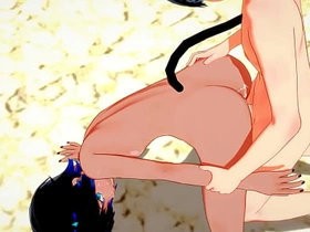 BL-猫男x狐男无套干两炮-伪娘变装日本亚裔漫画动漫游戏色情男同 asian white interracial gay porn